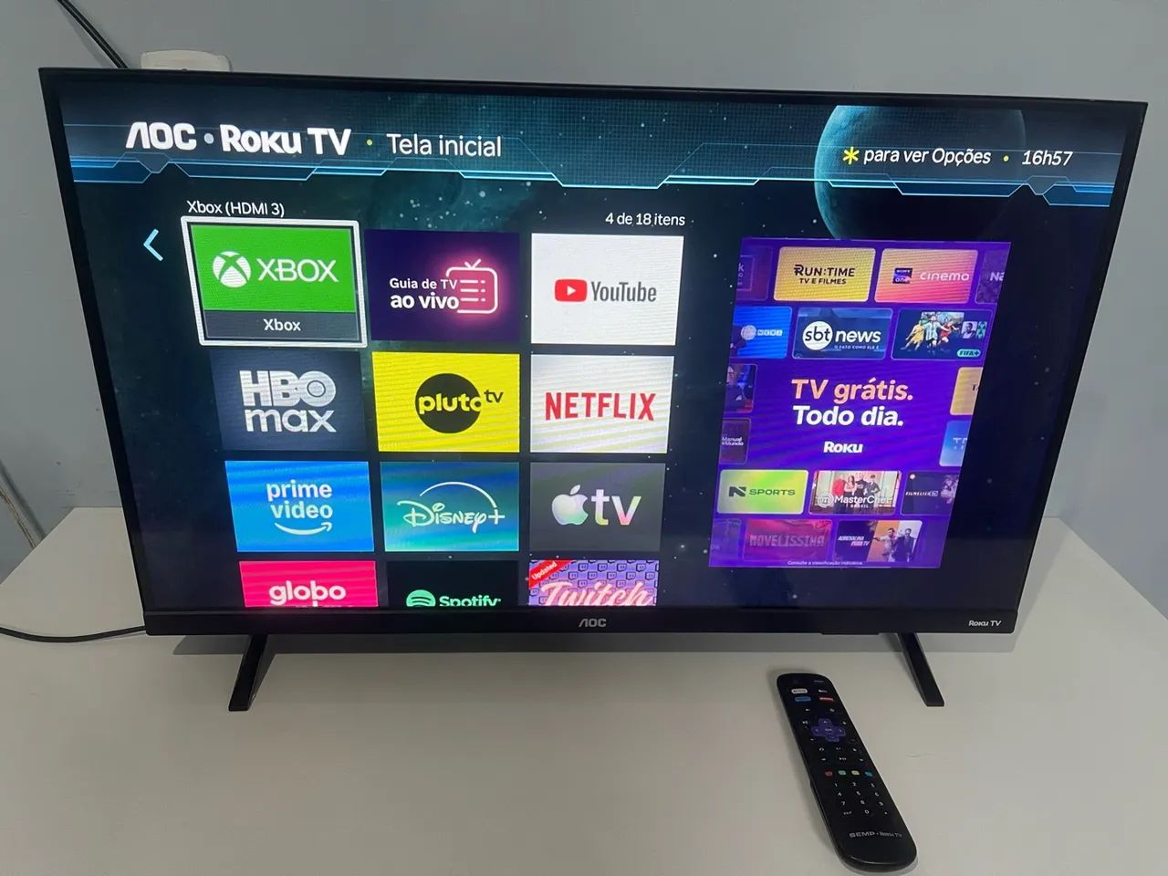 tv smart roku aoc 32 polegadas 