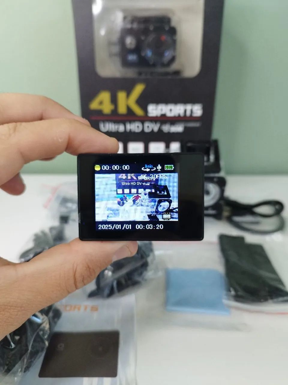 Câmera de ação 4K + Acessórios e suportes (NOVA) - Foto 5