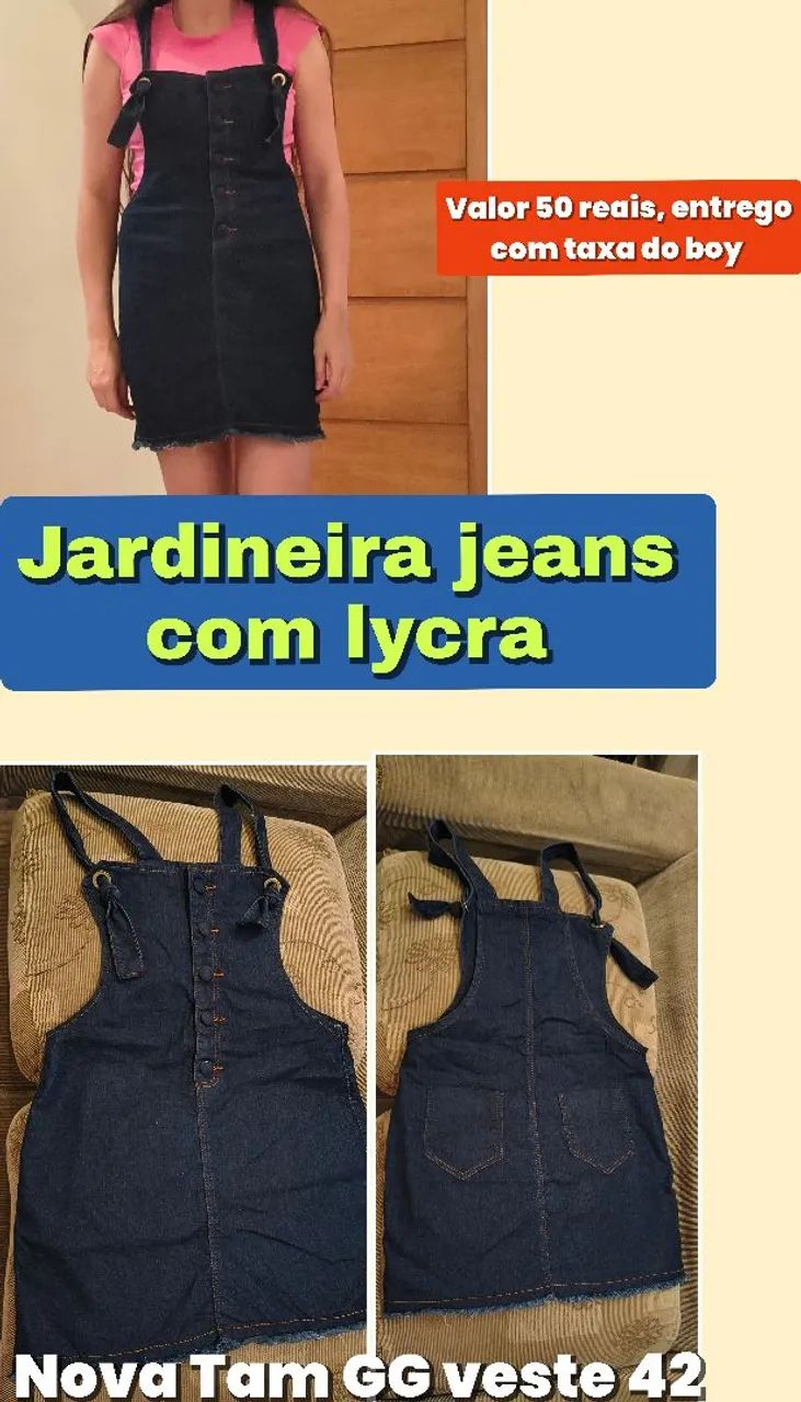 Jardineira jeans Nova 