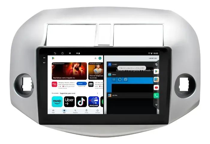 レイオウ Central Multimídia Octacore 9 Pol. 4Gb/64Gb 4G Carplay/A. Auto
