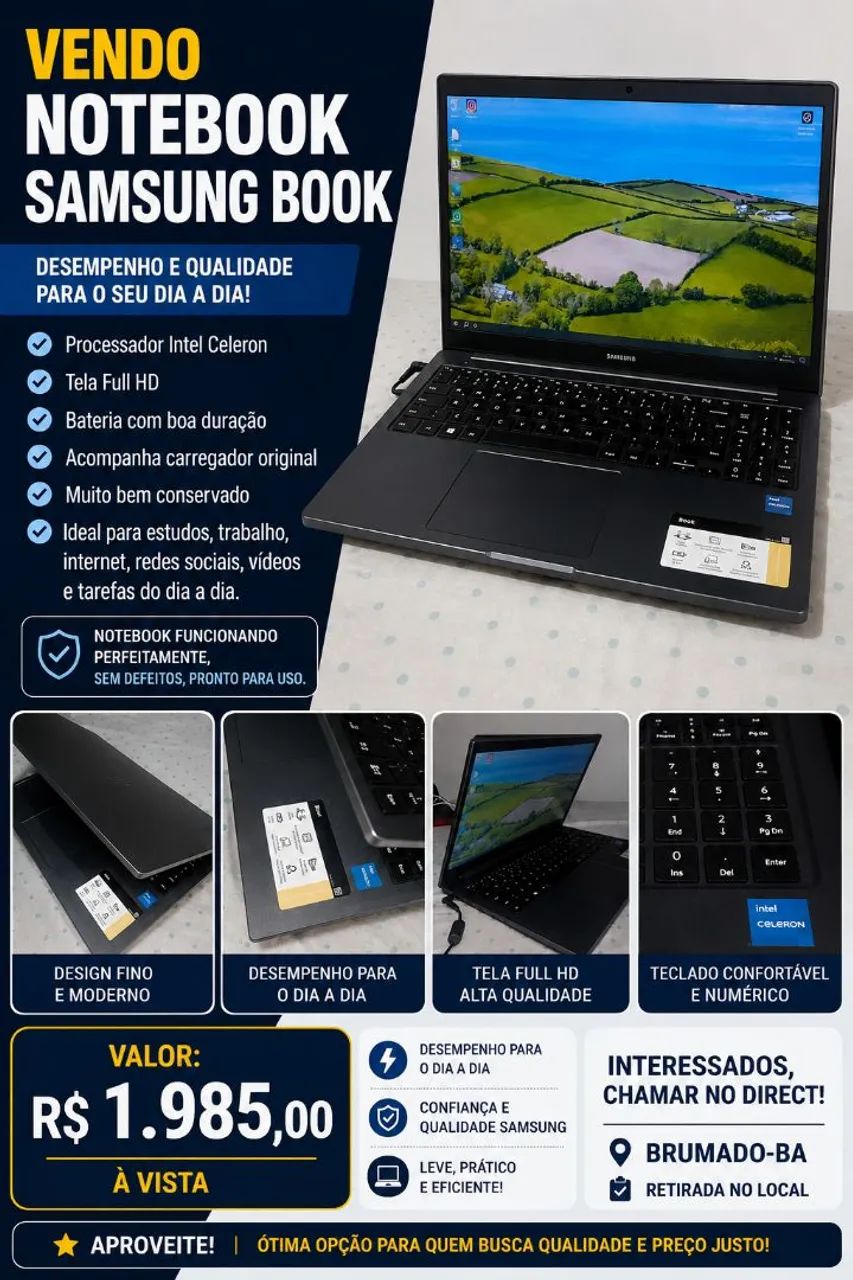 Notebook seminovo 
