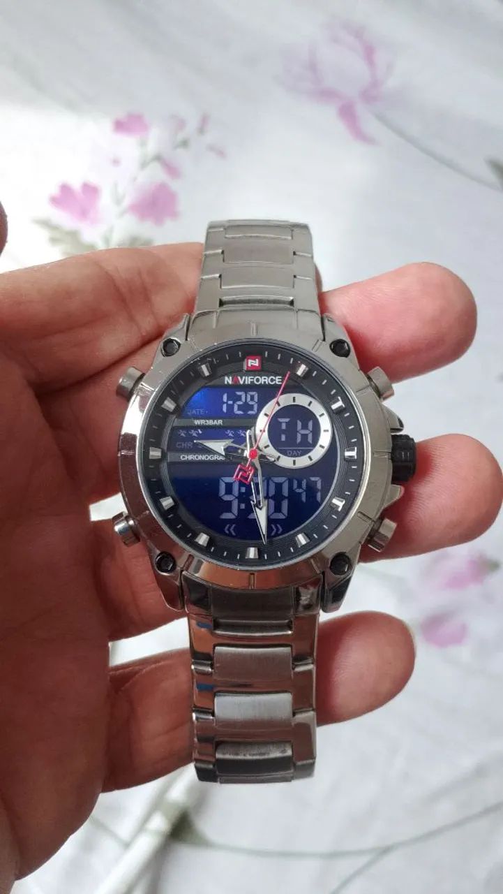 Relógio NaviForce original analógico e digital a prova d'água 
