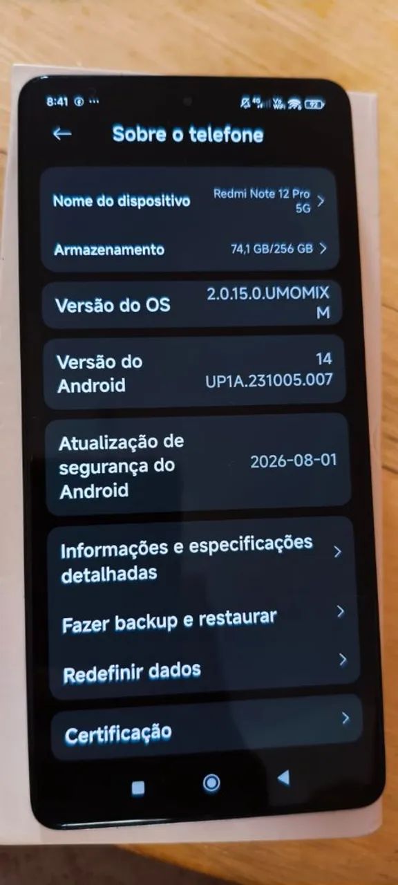 Celular Redimi Note 12 Pro 5G polar white 8gb Ram 256 gb ROM  - Foto 5
