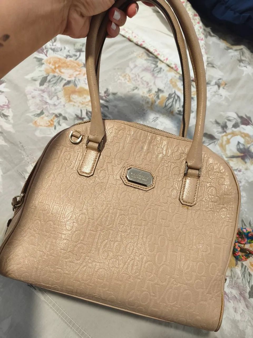 Bolsa Victor Hugo original rose de couro - Foto 4