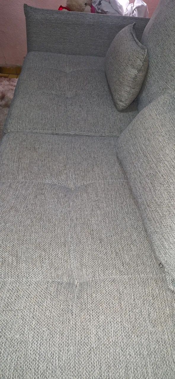 Sofá Retrátil Cinza 2/3 Lugares Moderno - Conforto Premium com Almofadas Rins