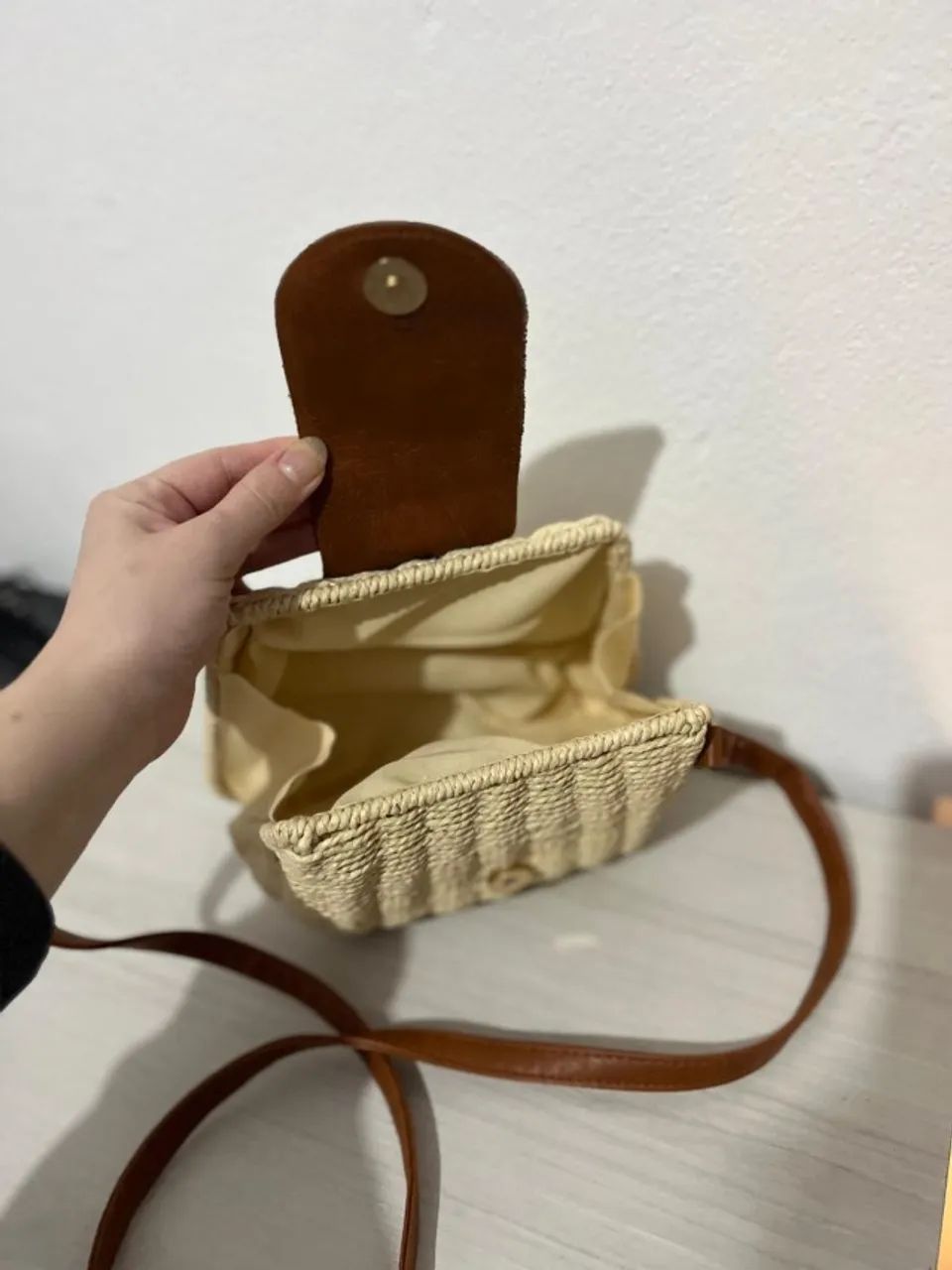 Bolsa Colorida em Palha e Couro  - Foto 2