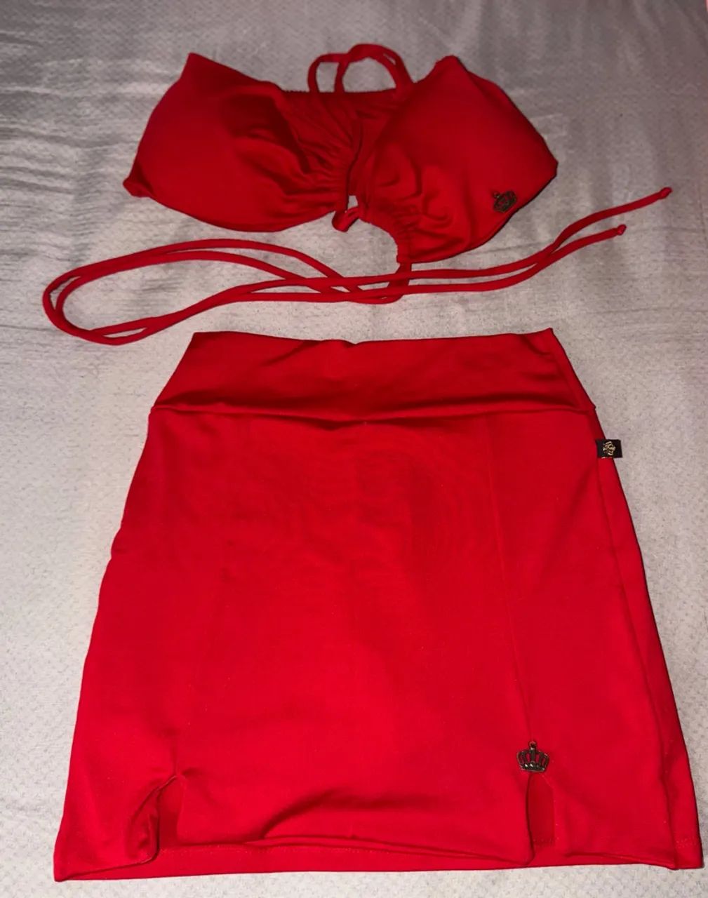Conjunto Cropped e Saia 