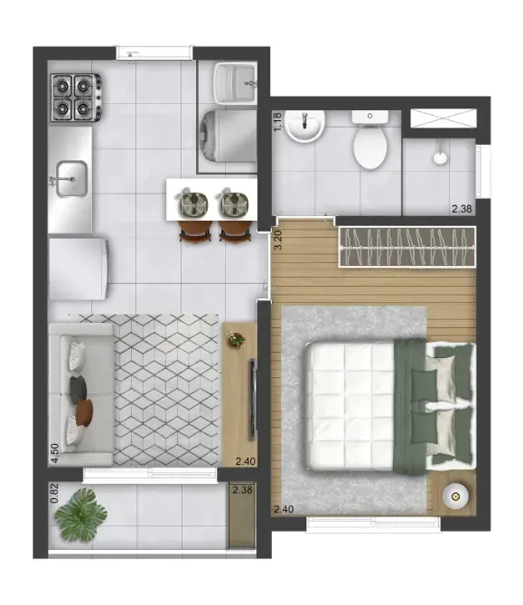 PLANTA 25m²