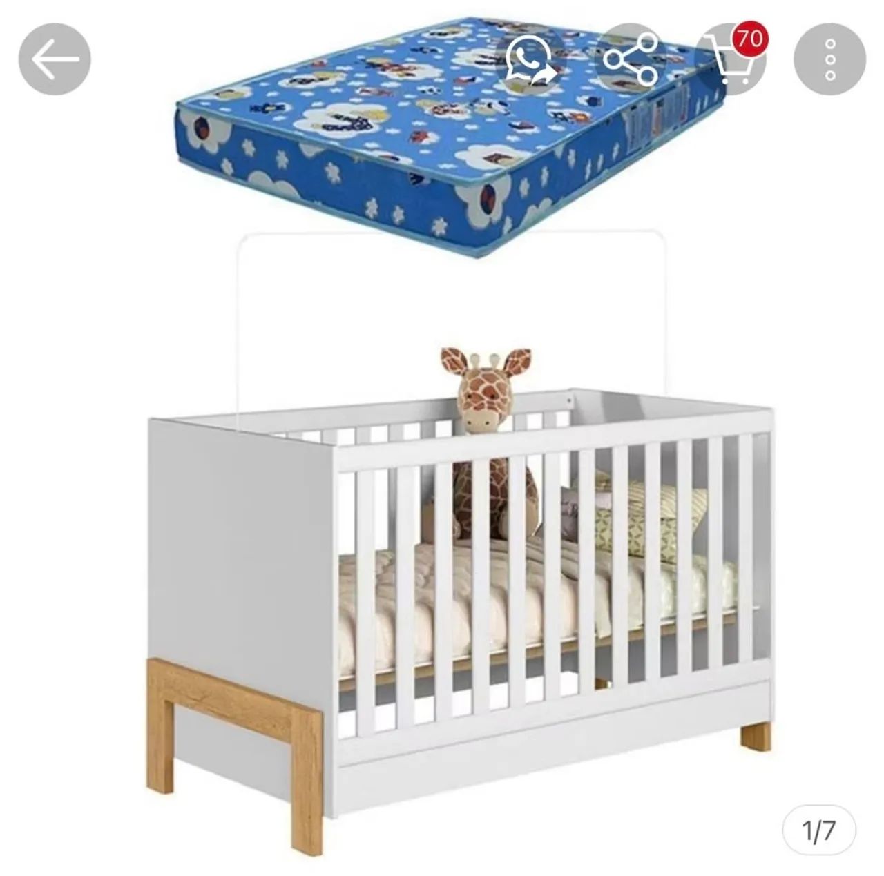 Berço mini cama com colchão e mosquiteiro - Foto 3