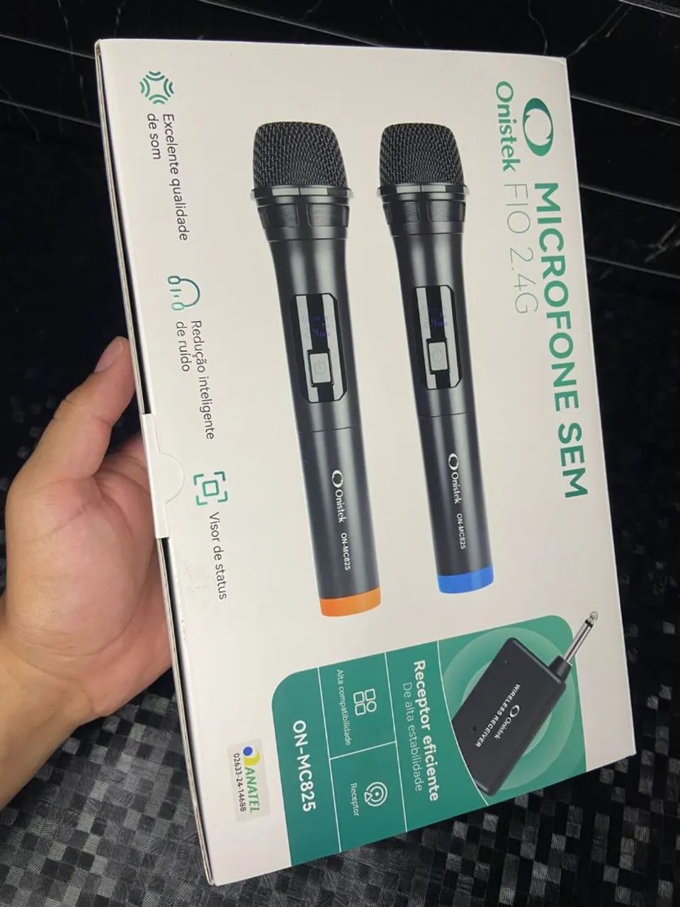 MICROFONE SEM FIO DUPLO ONISTEK COM RECEPTOR ON-MC825 - Foto 4