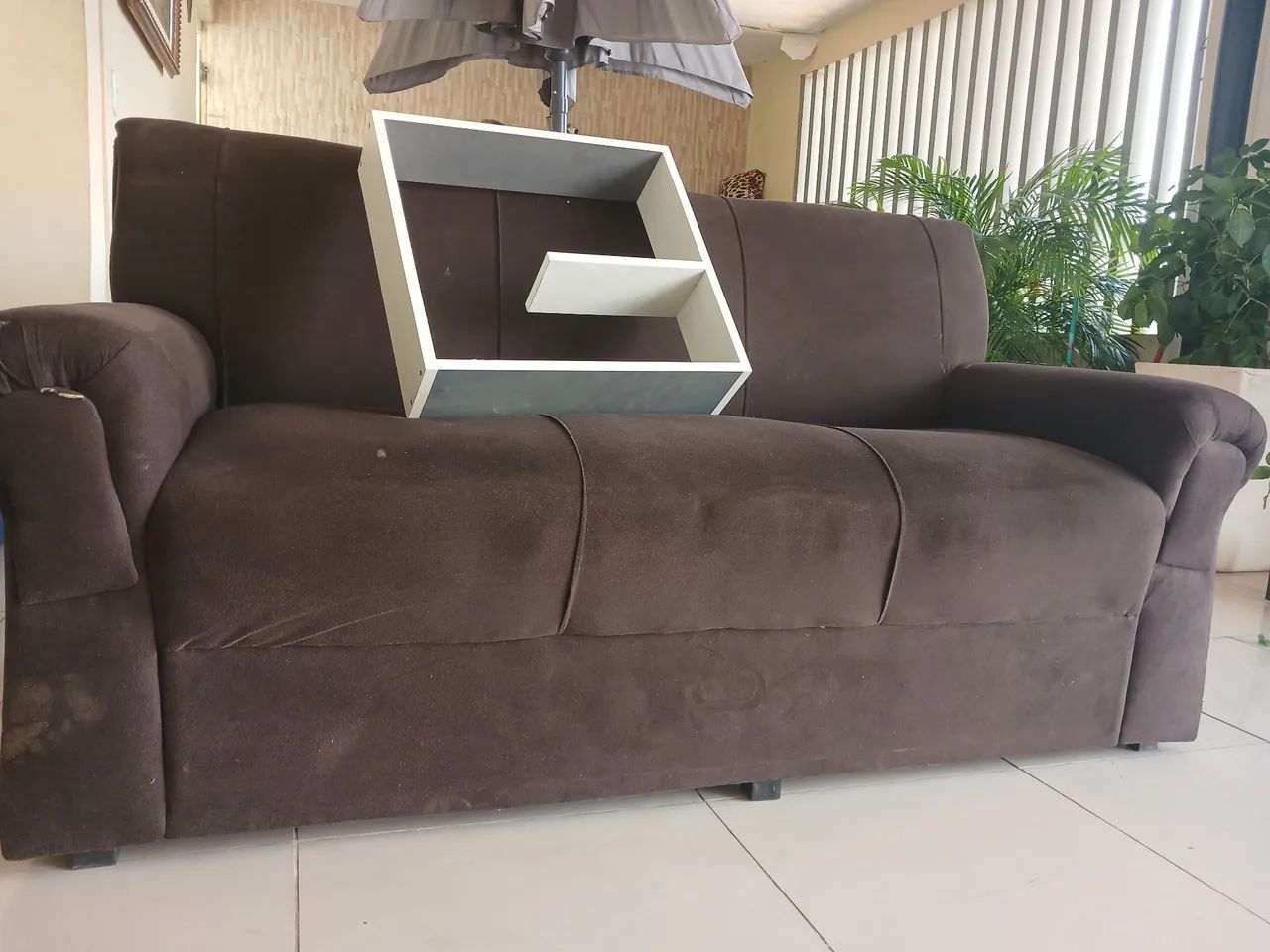 Jogo de Sofa 2 e 3 Lugares Marrom Confortavel
