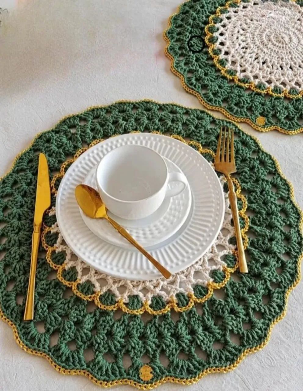 Mesa posta em crochê  - Foto 3