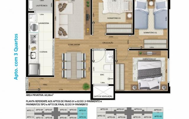 Apartamento 2 qts 50m2 * com desconto na entrada - Foto 5