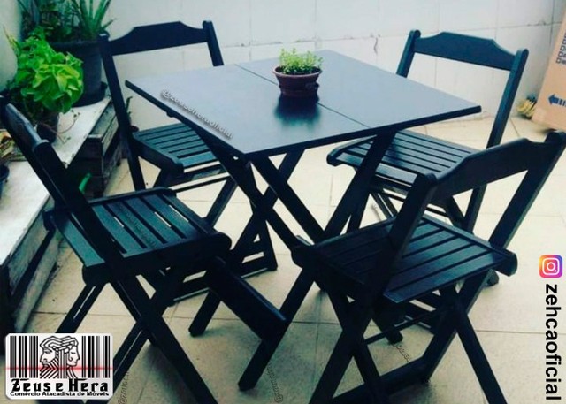 Mesa de Bar - Conjunto 70x70 com 4 Cadeiras em Madeira Maciça - Cobrimos Oferta - Foto 6