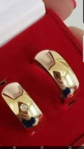 Par de alianças em moeda antiga 6mm boleadas solitário banhado 18k de brinde - Foto 2