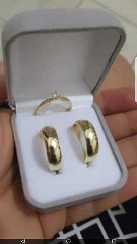 Par de alianças em moeda antiga 6mm boleadas solitário banhado 18k de brinde - Foto 3