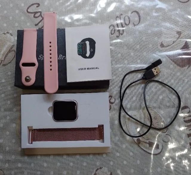 Smartwatch Relógio Inteligente Rosa Feminino -  Pulseira Extra - Foto 2