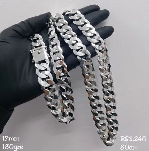 CORRENTE 17MM COM TRANCA PEGA LADRÃO 180g 80cm