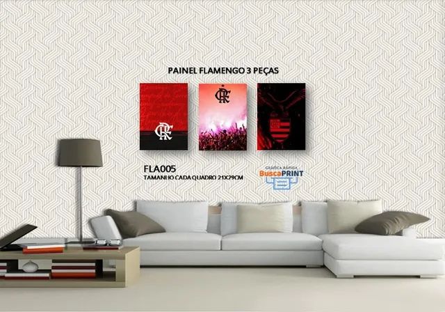 Quadro Flamengo Time de Futebol Placa mdf 21x29cm