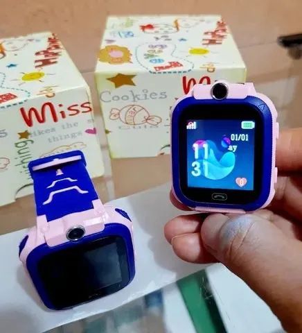 Smartwatch infantil – Câmera de posicionamento inteligente Q12, relógio de  pulso digital à prova d'água para iOS Android, rosa