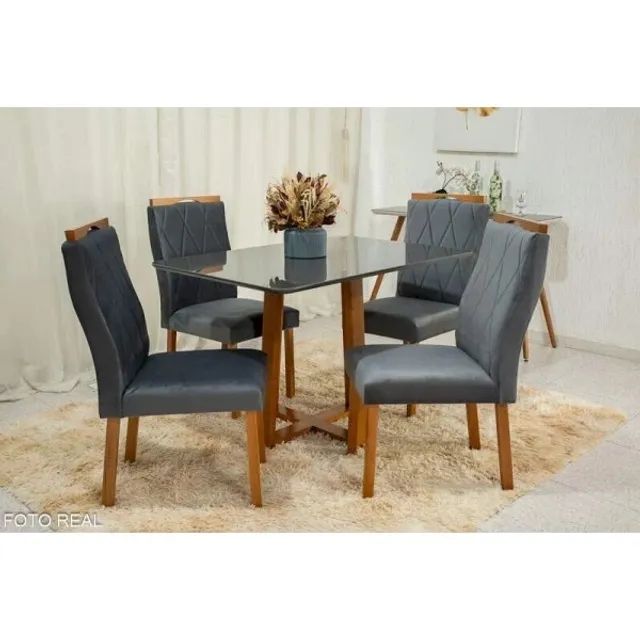 Mesa de Jantar 120×80 4 Cadeiras Lisboa rf54 - Foto 3