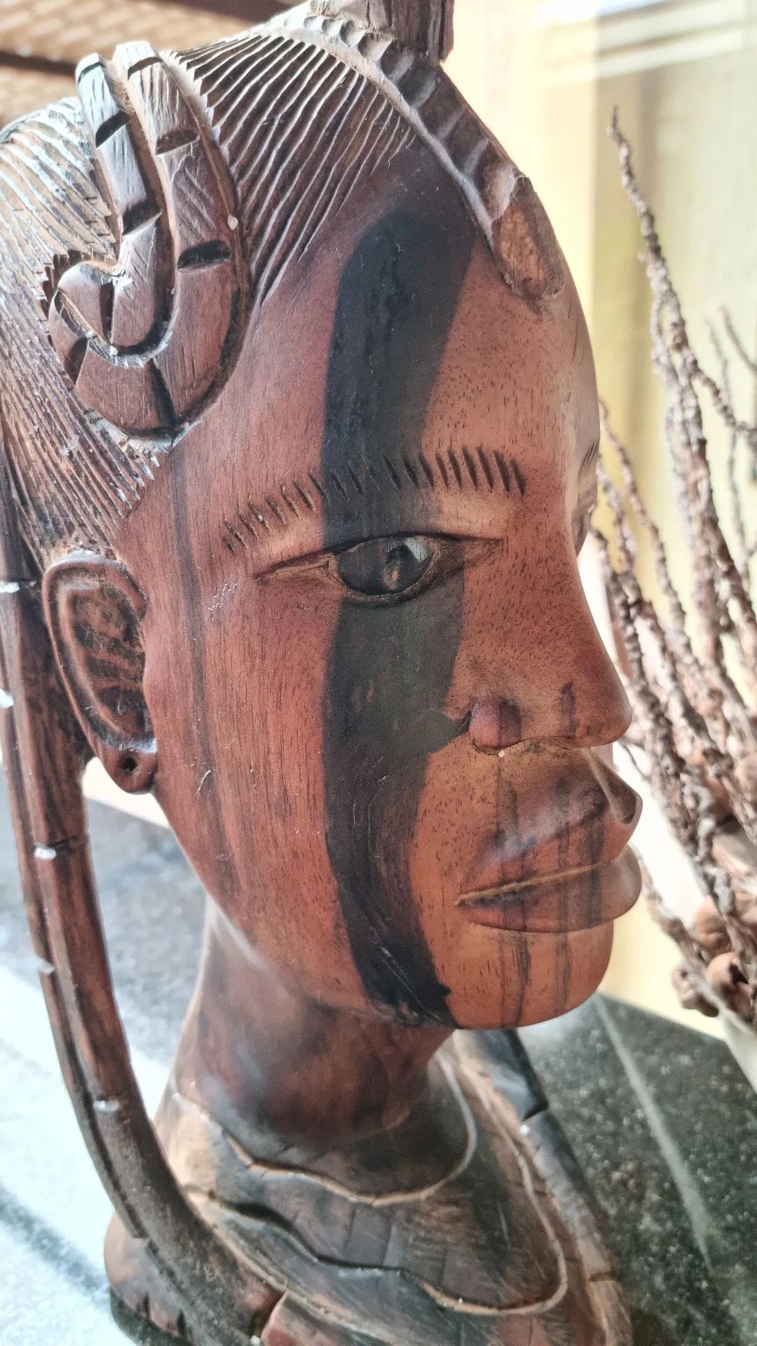 Escultura de Madeira Africana, antiga, Nigeria- Máscara Ritual - Foto 2