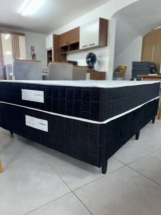 Cama Box Topázio Black Casal Padrão 