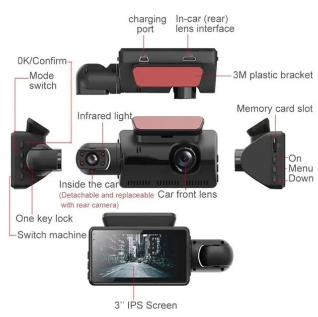 Câmera DVR Interna e Externa Carros Aplicativos Uber, 99, Cablify, Taxi - Foto 2