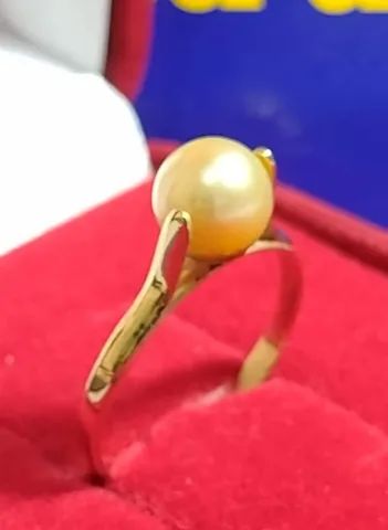 Anel Pérola 5 mm Ouro 18 Kilates 1.30 Gramas  - Foto 3