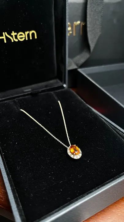Colar de Ouro Nobre 18K com citrino e diamantes cognac  - Foto 4