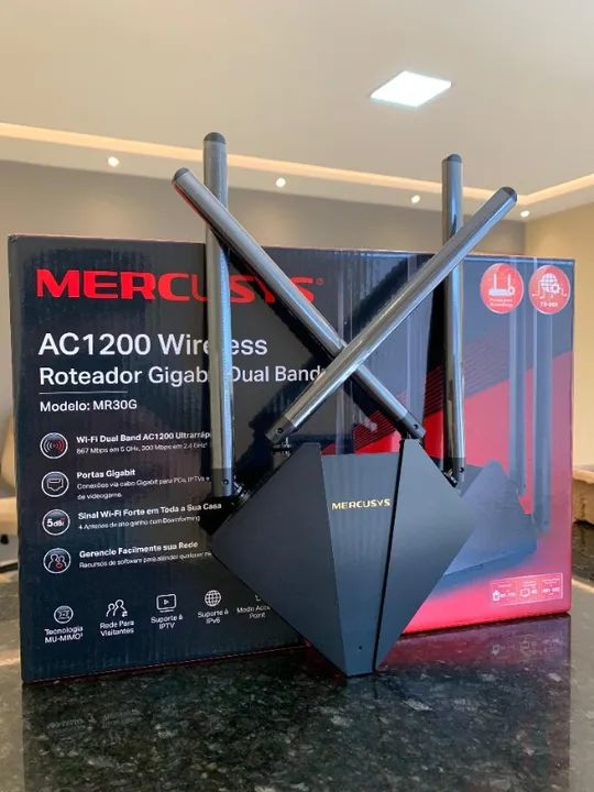 Roteador Wi Fi Mercusys AC1200, Novo Com Garantia. - Foto 3