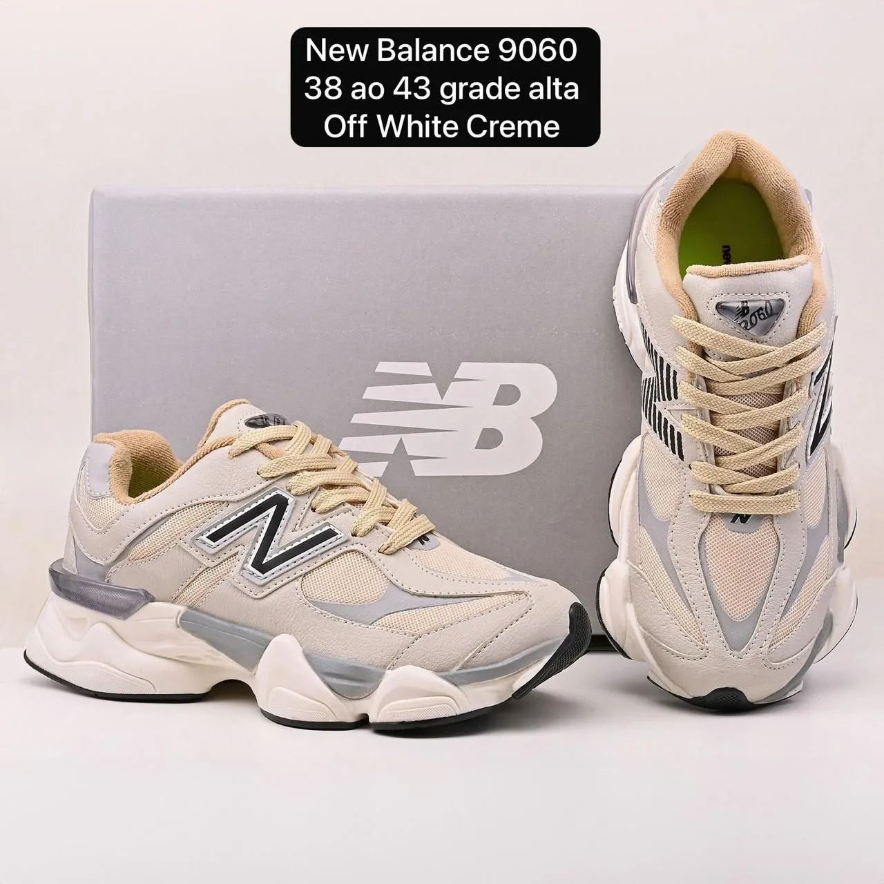 Tênis New Balance 9060 Off White Cinza - 34 ao 39 - Foto 2