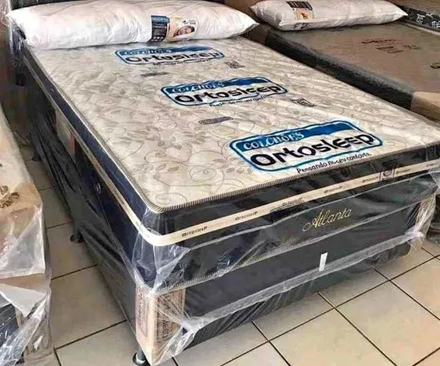 Cama box Colchão Molas e Suporte ( Brinde Gratis)