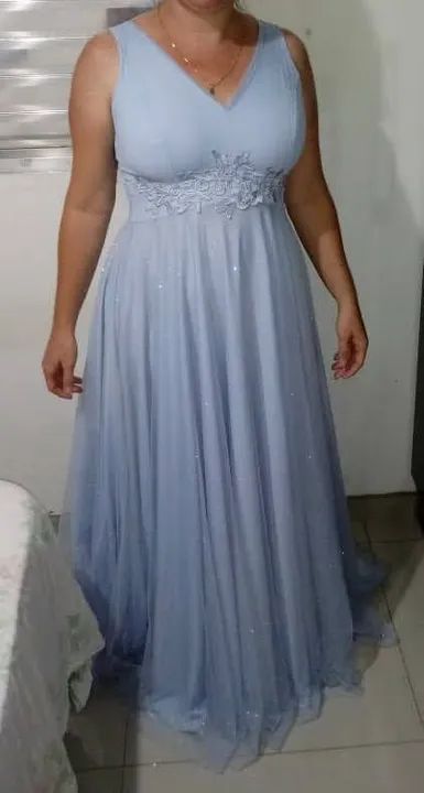 Vestido azul de festa 