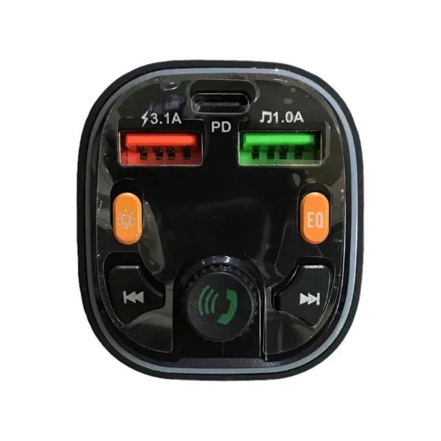 Carregador E Transmissor Veicular Bluetooth Tipo C Usb Turbo - Foto 3