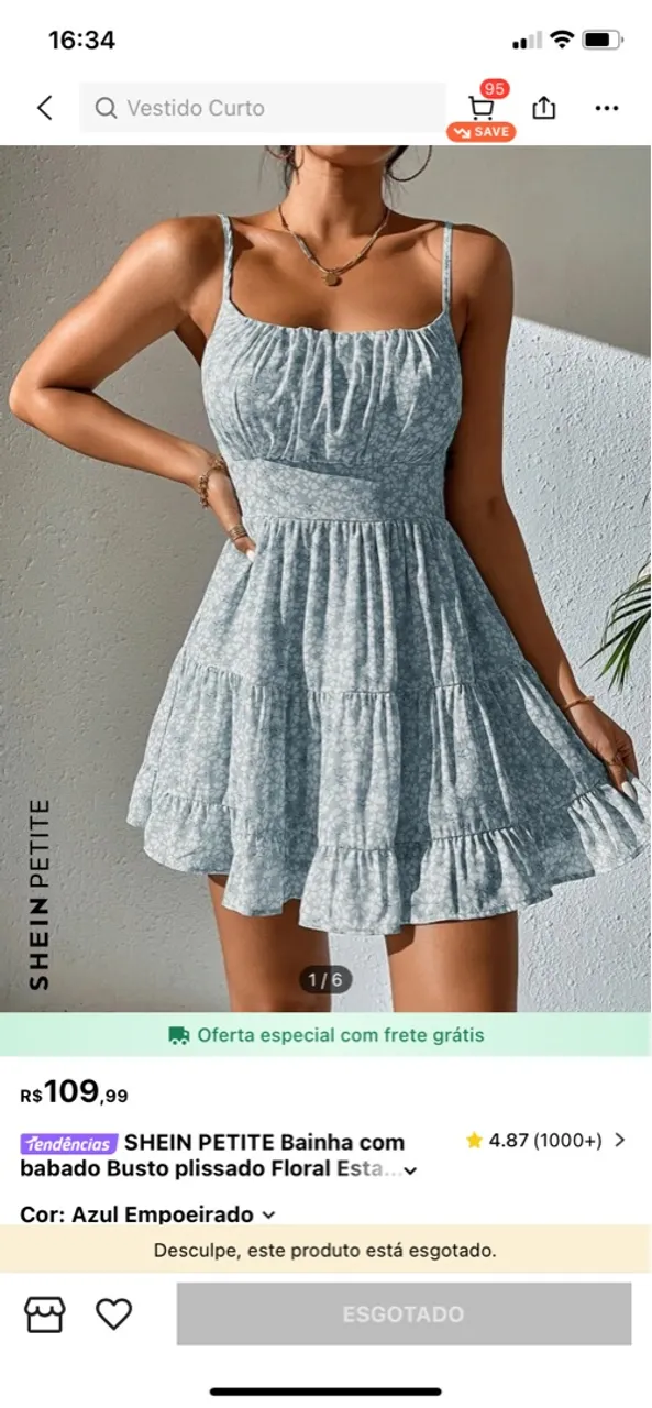 Vestido Floral Curto SHEIN Petite