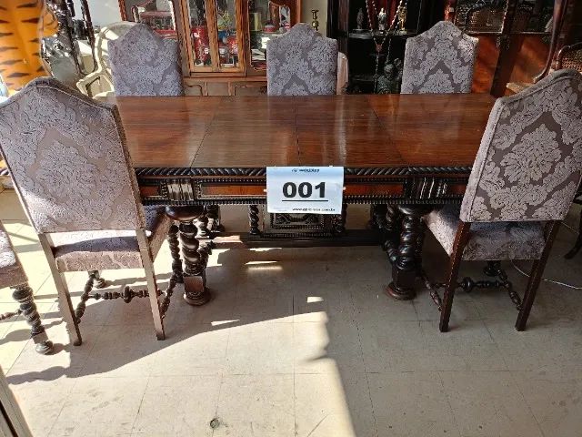Mesa com seis cadeiras colonial em jacarandá  - Foto 2