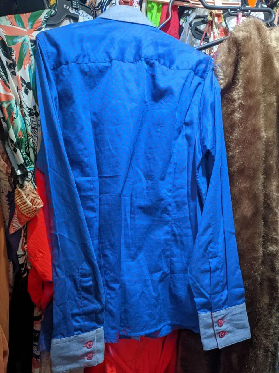 Camisa Chemise Jaquard Em Algodão Egípcio Dudalina,tam. 40/M,Nova na Etiqueta, nunca usada - Foto 2