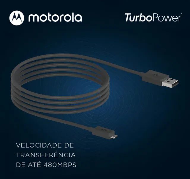 Cabo De Dados Motorola Usb-A Para Micro-USB 2 Metros Charge/Sync Preto - Foto 3