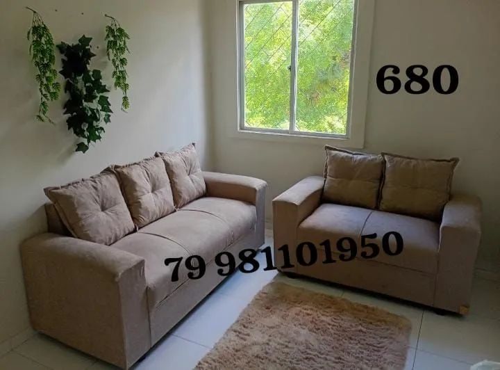 Sofá retrátil conjunto de sofá com almofadas sofá de canto na Promoção ? - Foto 5