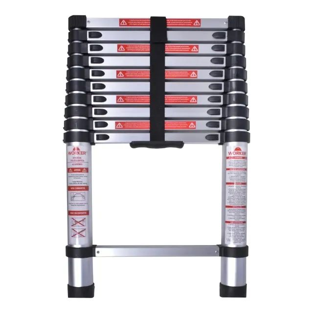 Escada 13 Degraus Telescópica em Alumínio 3,80m Worker - Foto 2
