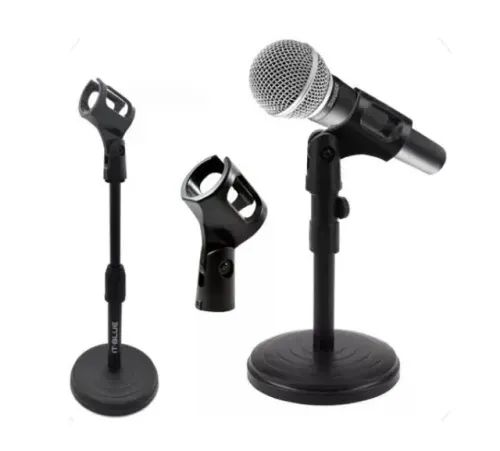 Suporte Pedestal de Microfone para Mesa 34cm