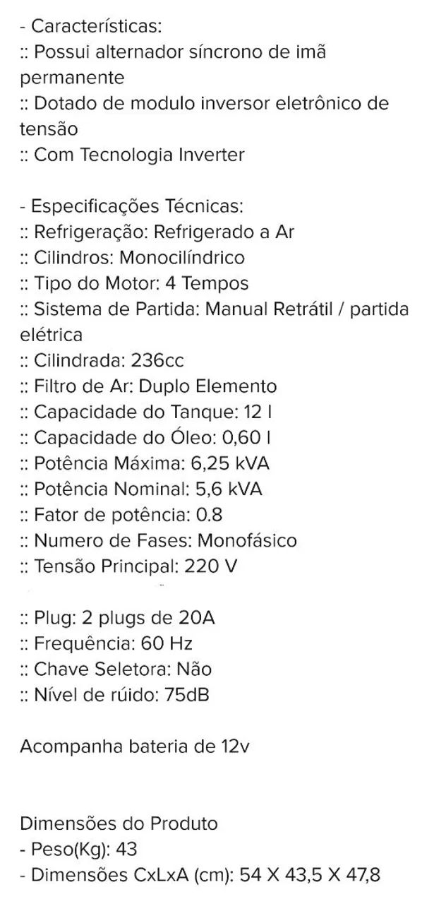 Gerador de energia inverter 6.000va - Foto 5