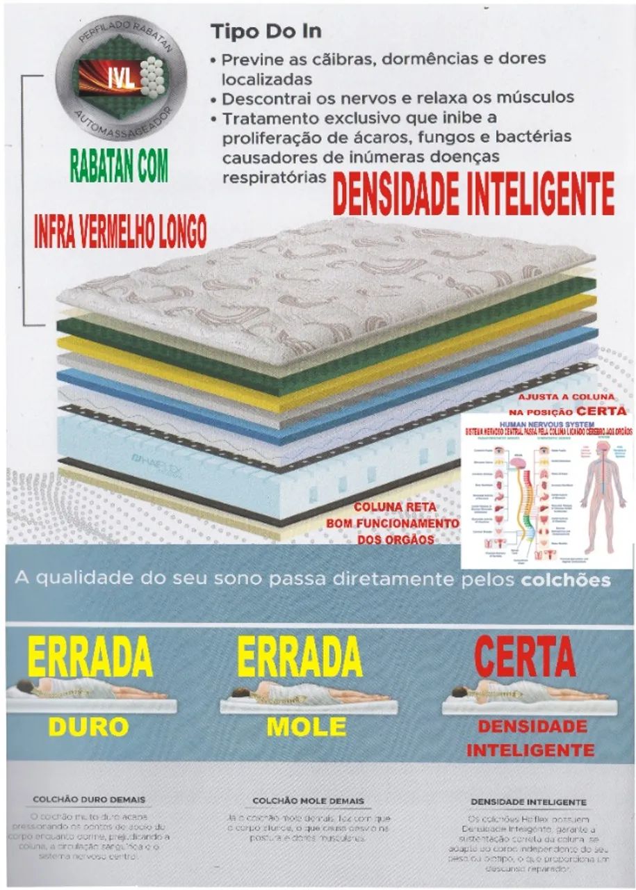 COLCHÃO INFRAPOWER C/MASSAGEM BIOQUANTICO Kencomfort - CASAL - Foto 3