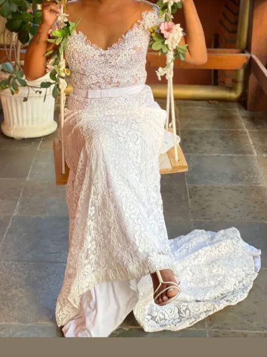 Vestido de noiva renda branco - Foto 5