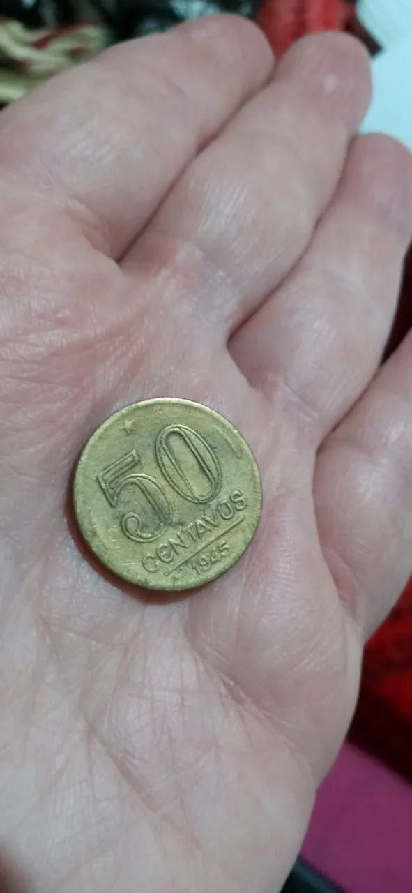 Moeda Antiga 50 Centavos de 1945 Getúlio Vargas - Foto 2