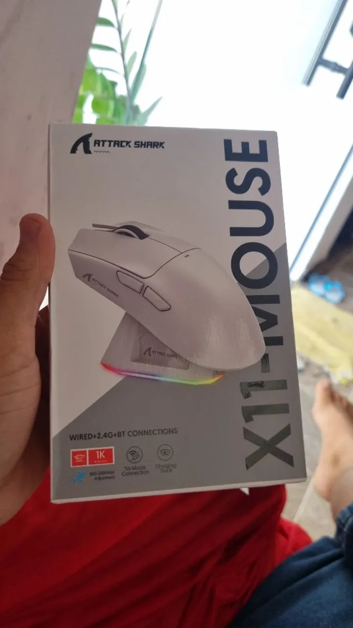 Mouse Gamer Attack Shark X11 Sem fio NOVO