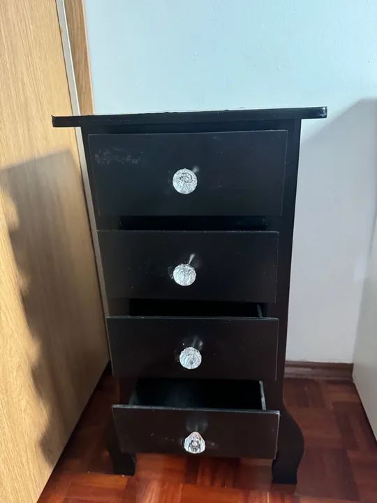 Five-Drawer Black Nightstand64739707259137123