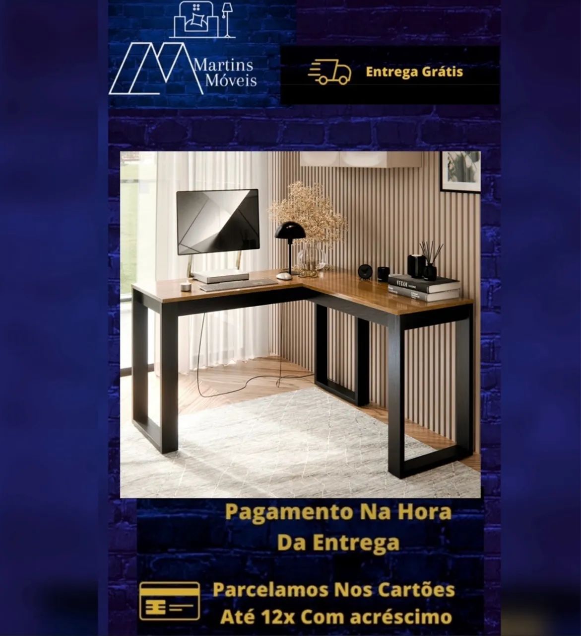 GRANDE PROMOÇÃO MESA EM L ESCRITÓRIO ENTREGA GRÁTIS  - Foto 5