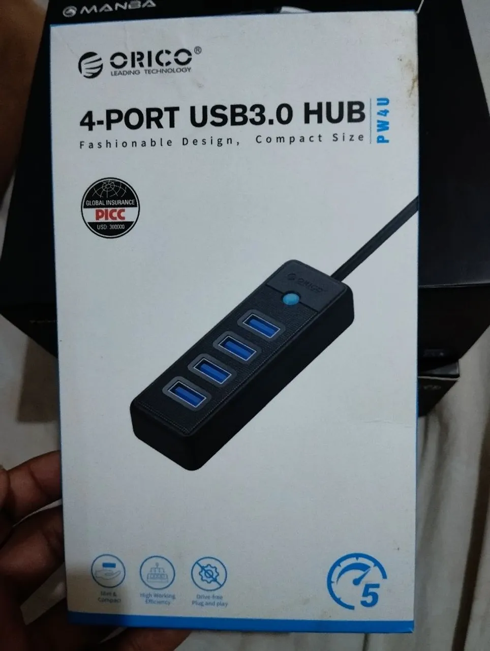 Hub USB 3.0 TIPO C ORICO 4 Portas - Design Elegante e Compacto
